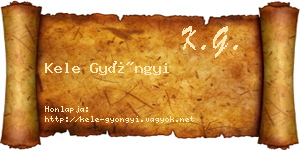 Kele Gyöngyi névjegykártya